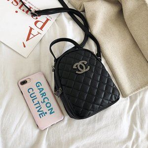 Quilted Black Cross body Bag